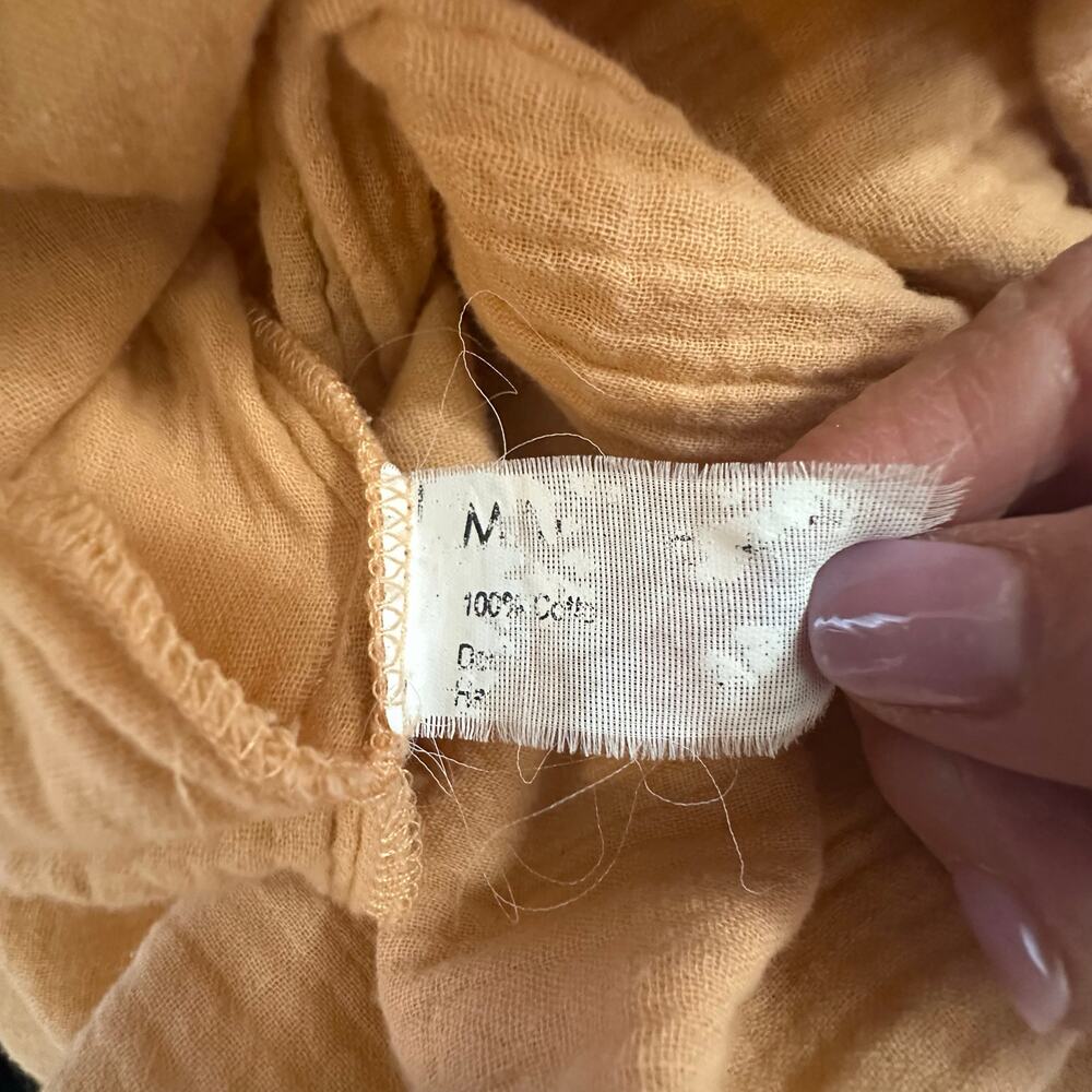 Maurie + Eve Women's Oversized Orange Cotton Gauze Take me Away Dress Apricot 4 - Picture 13 of 15